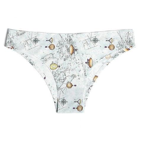 Image of Print Mesh Breathable Seamless Panties Underwear Sexy Thongs