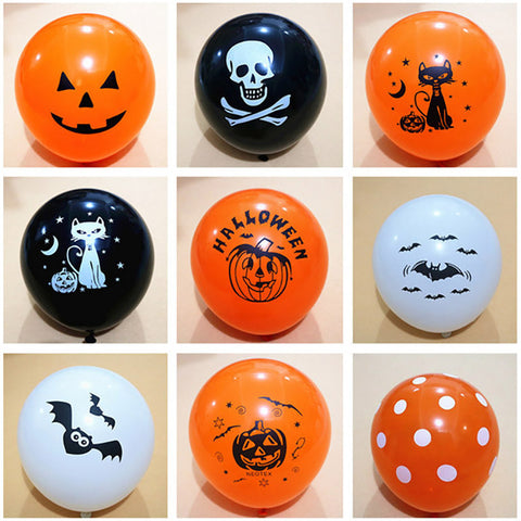 Image of 10pcs/lot Skull Bat Pumpkin Halloween Decor Balloon