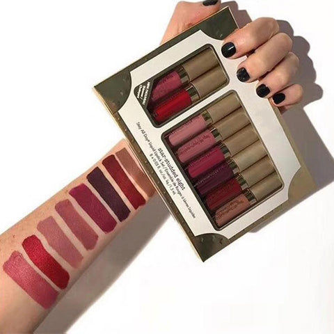 Image of 8Pcs Professional Lip Glaze Gloss Waterproof Makeup Matte Non-sticky Lipstick