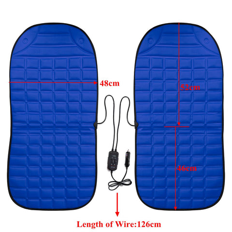 Image of 2Pcs In 1 Fast Heated & Adjustable Black/Grey/Blue/Red Car Electric Heated Seat Car