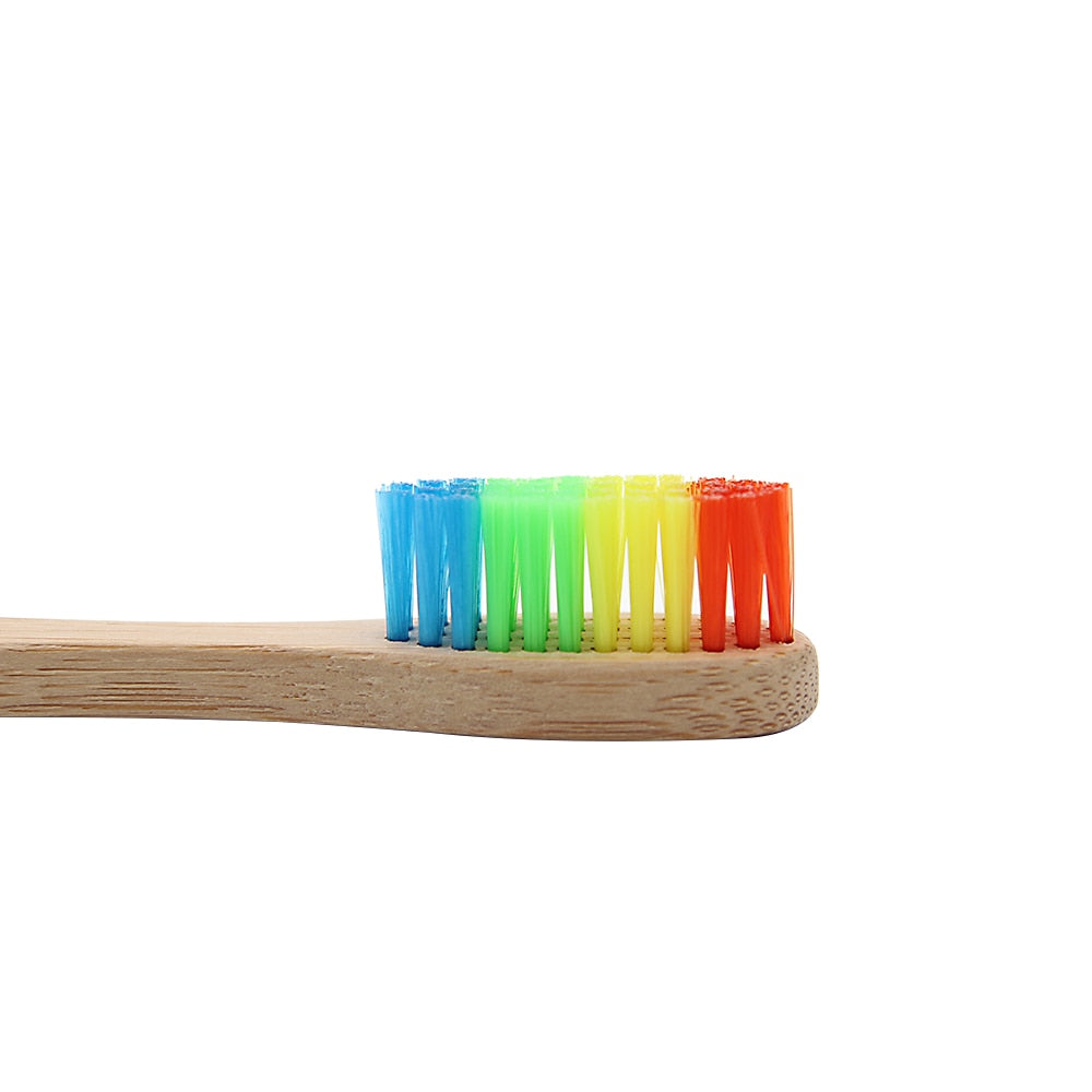 Colorful Head Bamboo Toothbrush
