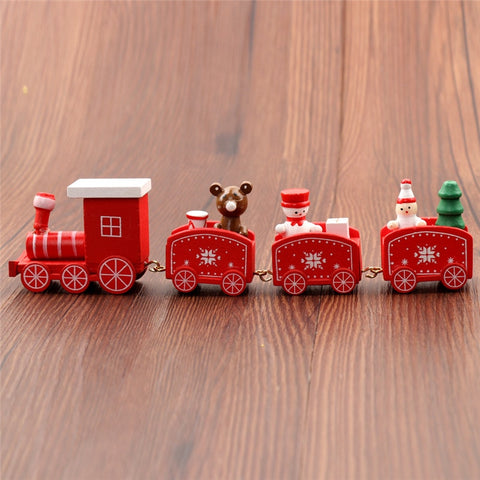 Image of New Christmas Train Painted Wood Christmas Decoration