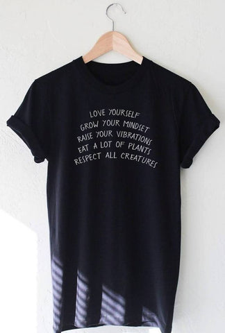 Image of Love Yourself Grow Your Mindset Harajuku T Shirt Women