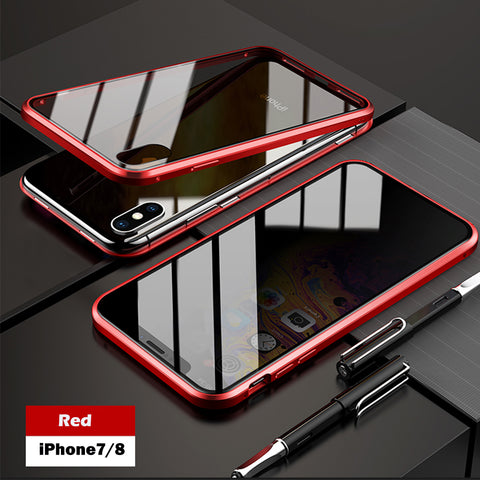 Image of Anti-peep Magnetic Adsorption Metal Phone Case For iPhone