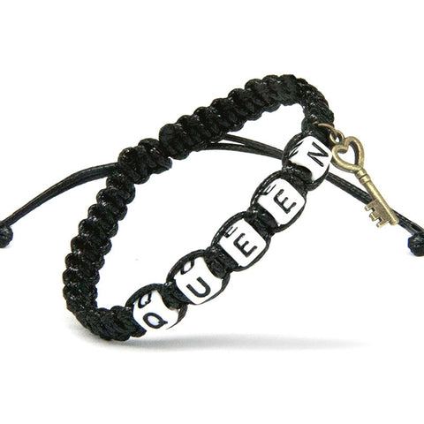 Image of Couple Lock Charm Rope Bracelet