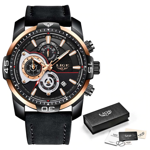 Image of Waterproof Men's Gold Watch