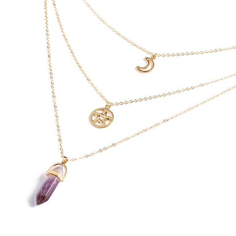 Image of Hexagonal Column Quartz Necklaces Pendant
