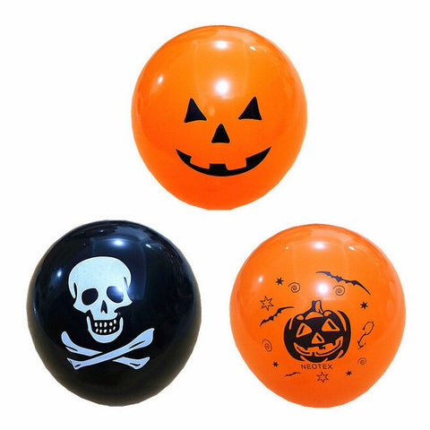 Image of 10pcs/lot Skull Bat Pumpkin Halloween Decor Balloon