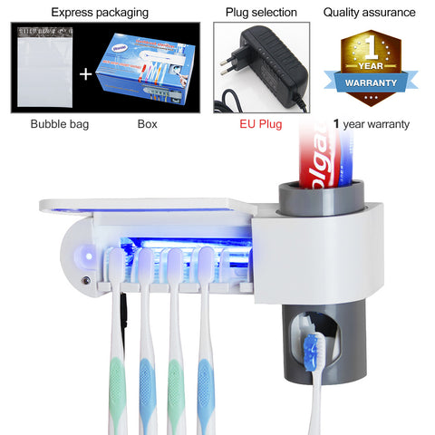 Image of UV Light Toothbrush Holder and Toothpaste Dispenser