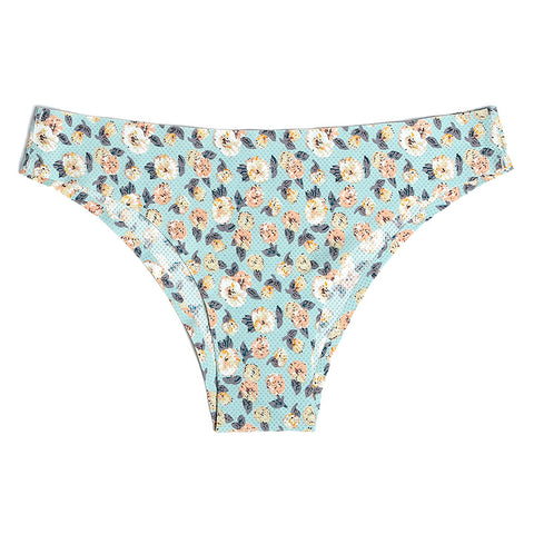 Image of Print Mesh Breathable Seamless Panties Underwear Sexy Thongs