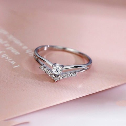 Image of Cubic Zircon Engagement Classic Ring
