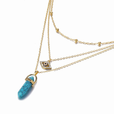 Image of Hexagonal Column Quartz Necklaces Pendant