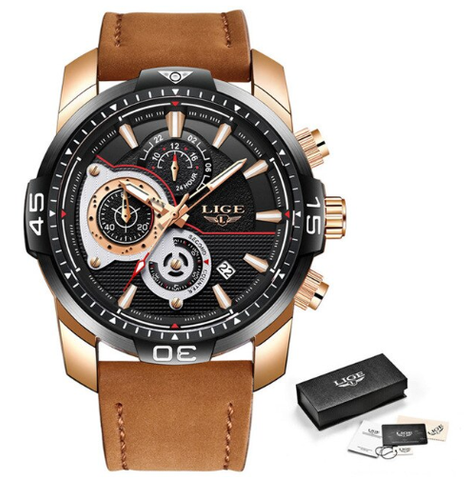 Image of Waterproof Men's Gold Watch