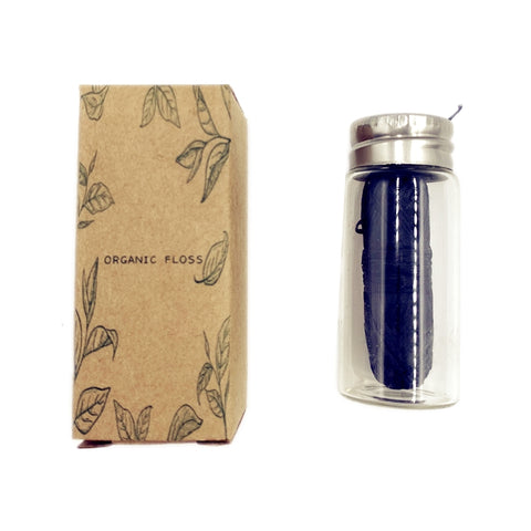 Image of Natural bamboo fiber with activated charcoal dental floss