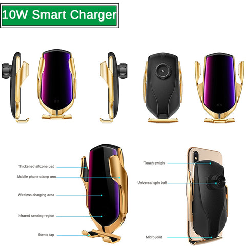 Image of 360 Rotation QI Silicone Pad Wireless Fast Car Charger Wireless Car Phone Holder