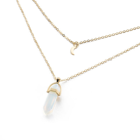 Image of Hexagonal Column Quartz Necklaces Pendant