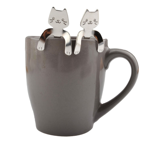 Image of STAINLESS STEEL CAT TEASPOONS