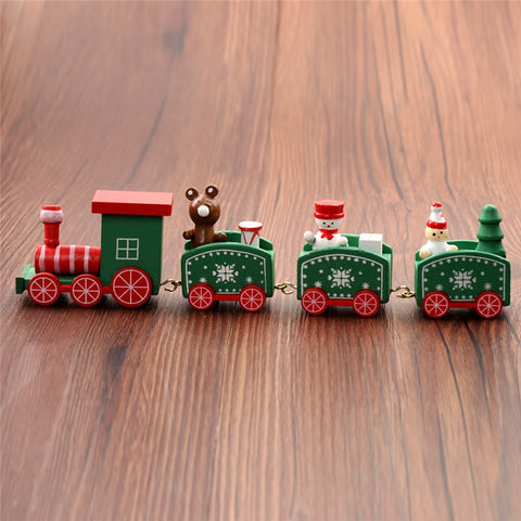 Image of New Christmas Train Painted Wood Christmas Decoration