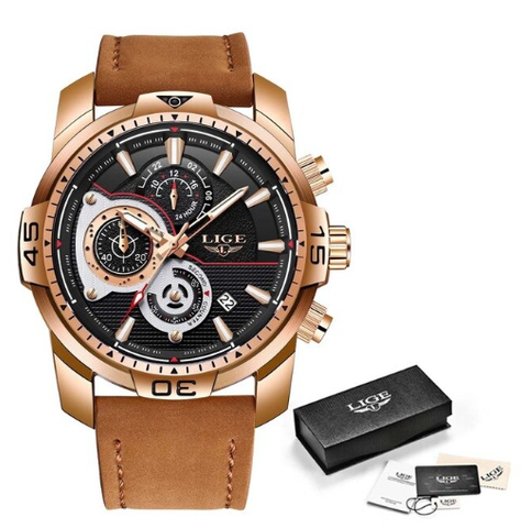 Image of Waterproof Men's Gold Watch