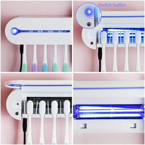 Image of UV Light Toothbrush Holder and Toothpaste Dispenser