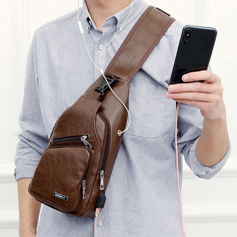 Image of Men's USB Charging Chest Bag
