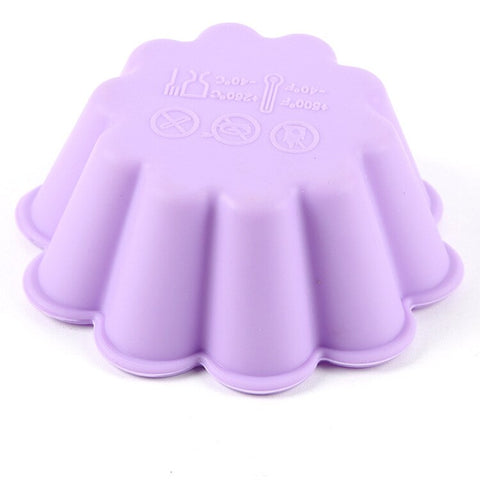 Image of 12-Pack Flower Reusable Non-stick Silicone Baking Cups
