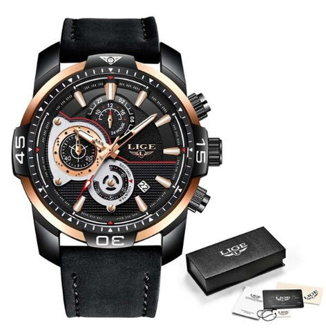 Image of Waterproof Men's Gold Watch