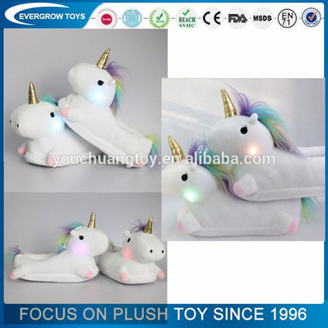 Image of UNICORN PLUSH SLIPPERS