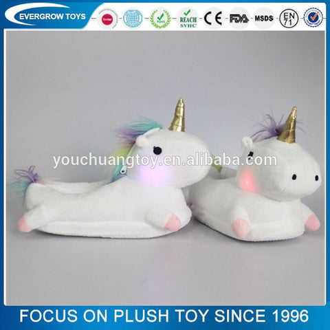 Image of UNICORN PLUSH SLIPPERS