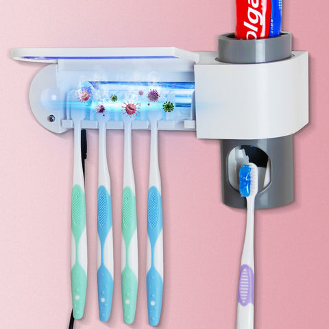 Image of UV Light Toothbrush Holder and Toothpaste Dispenser