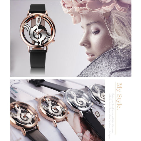 Image of Stylish Treble Clef (G Clef) Musical Watch