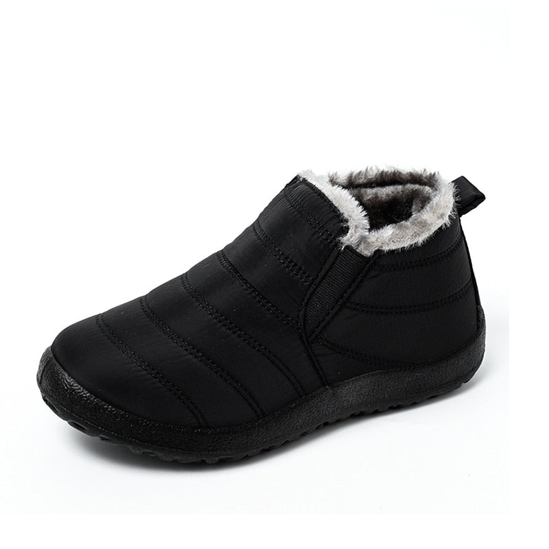 Winter Female Slip On Flat Casual Shoes Waterproof
