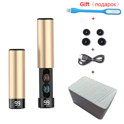 Image of Wireless Earphones with Mic and 2600mAh Charging Bin Power Bank