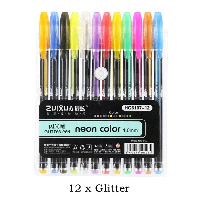 Glitter Gel Pens 12pcs