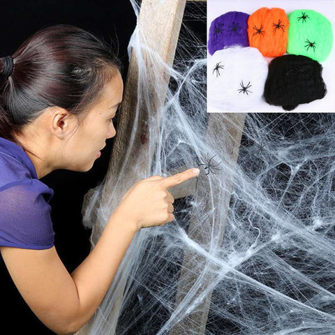 Image of Spider Web Horror Halloween Decoration For Bar Haunted House