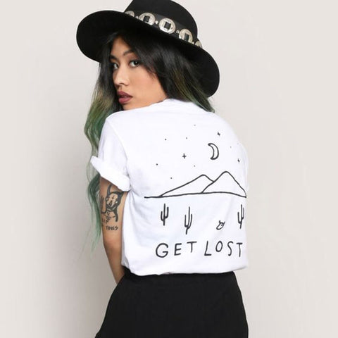 Image of Get lost Fashion Desert Cactus Print Tshirt