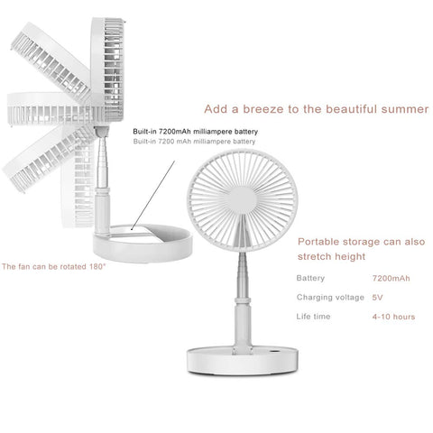 Image of Telescopic Folding USB Charging Fan