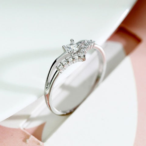 Image of Cubic Zircon Engagement Classic Ring