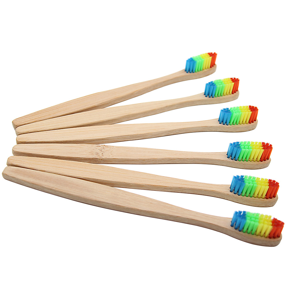 Colorful Head Bamboo Toothbrush
