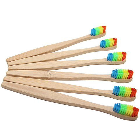 Image of Colorful Head Bamboo Toothbrush