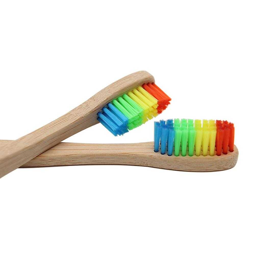 Colorful Head Bamboo Toothbrush
