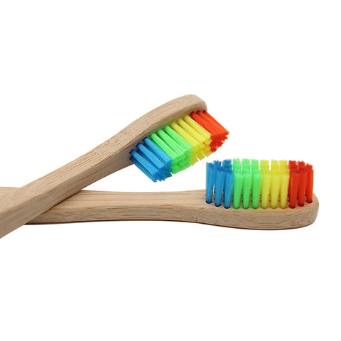 Image of Colorful Head Bamboo Toothbrush