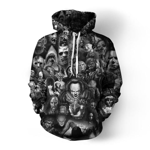 Image of Unisex 3D Digital Print Horror Hoodies