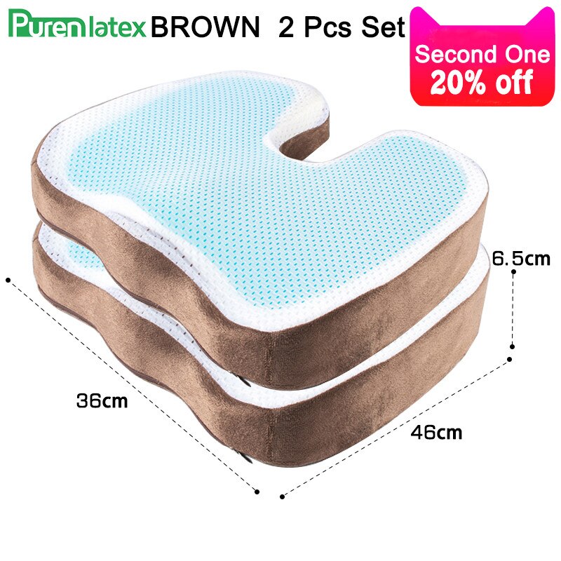 PurenLatex 46*36 U Shape Silicone Gel Cushion Memory Foam Pillow