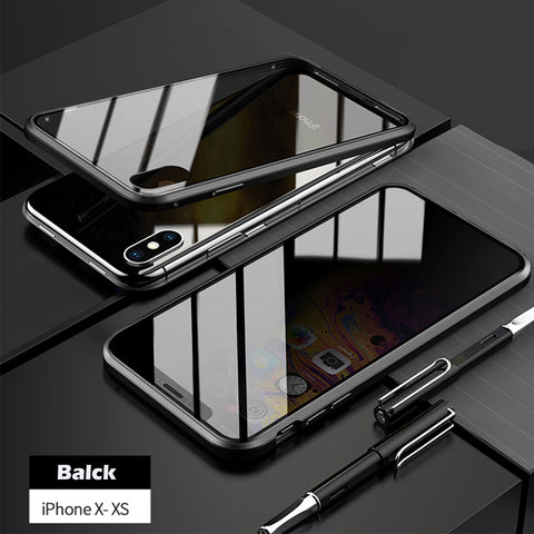 Image of Anti-peep Magnetic Adsorption Metal Phone Case For iPhone