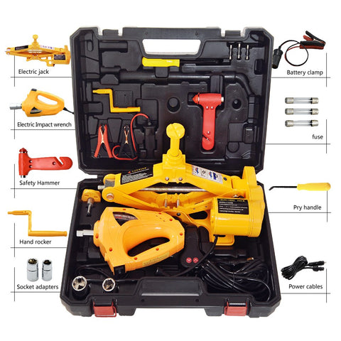 Image of Electric Car Floor Jack 3 Ton All-in-one Automatic 12v Scissor