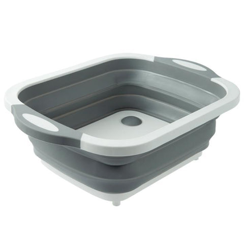 Image of Collapsible Dish Tub&Cutting Board With Draining Plug