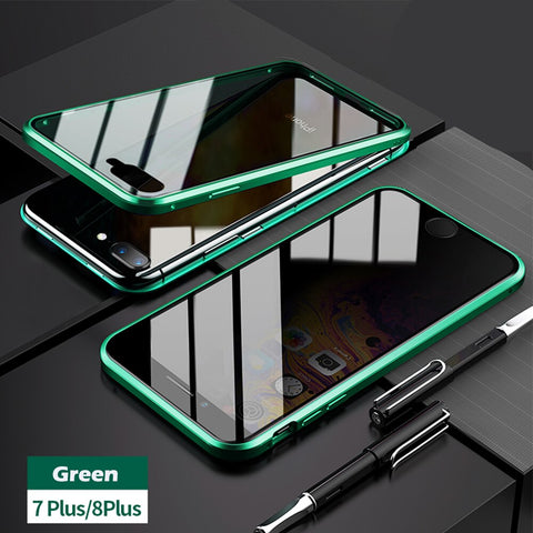 Image of Anti-peep Magnetic Adsorption Metal Phone Case For iPhone