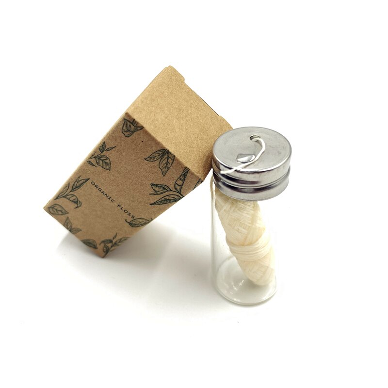 Natural bamboo fiber with activated charcoal dental floss