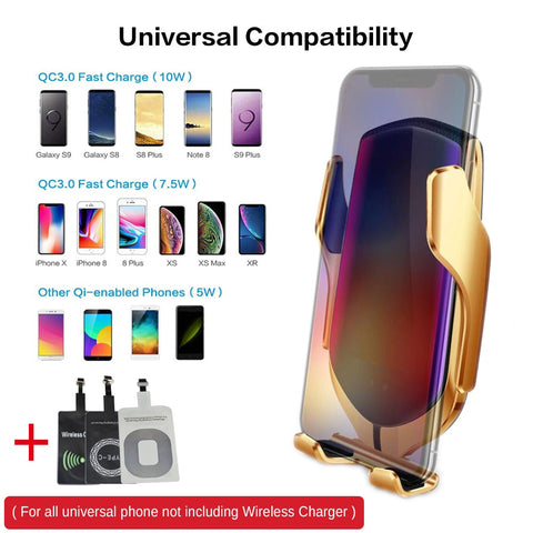 Image of 360 Rotation QI Silicone Pad Wireless Fast Car Charger Wireless Car Phone Holder